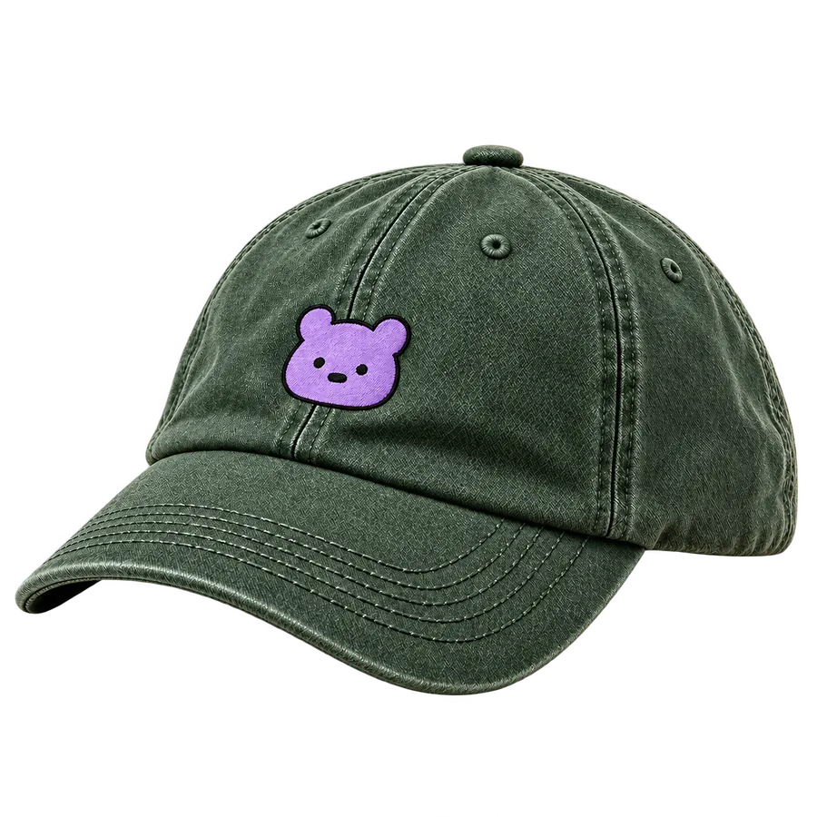 Forest green cap with embroidered Gumbo face