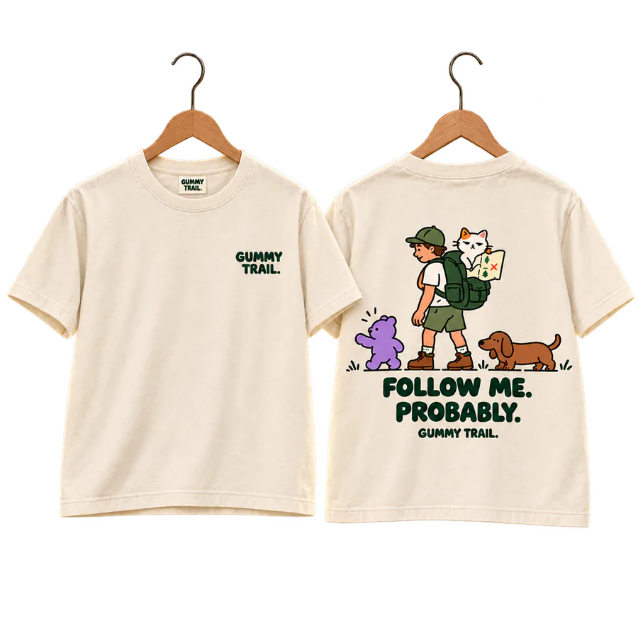 Warm cream A Little Lost Story Tee, front and back